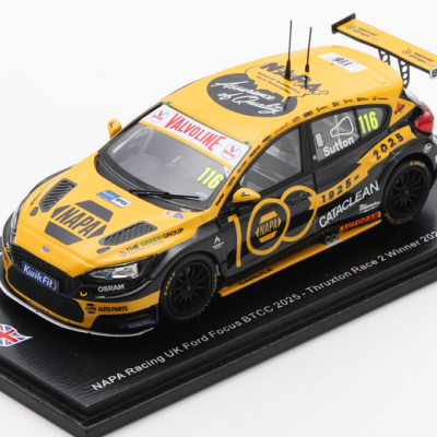 Ash Sutton 1:43 Ford Focus #116 NAPA Racing UK BTCC 100 years of NAPA Thruxton 2025