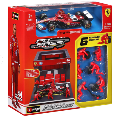 Lewis Hamilton 1:43 Ferrari SF25 Pit Pass Diorama 2025) 